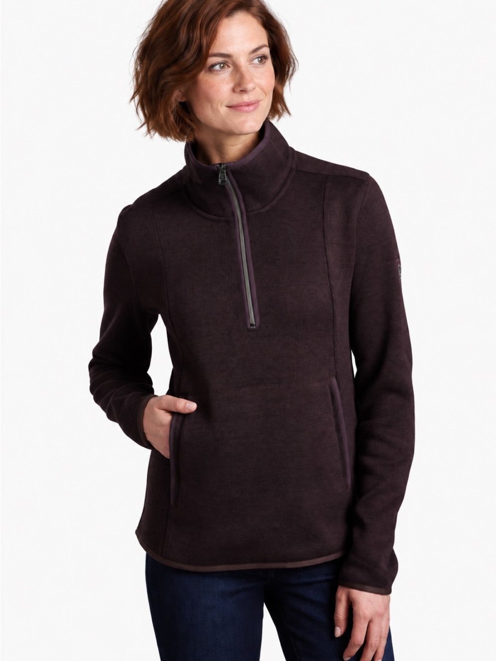 KÜHL Ascendyr 1/4 Zip Fleece Pullover Women’s Medium Brown Plum
